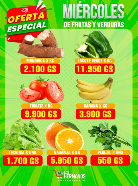 Muestra de frutas y verduras de Los Hermanos